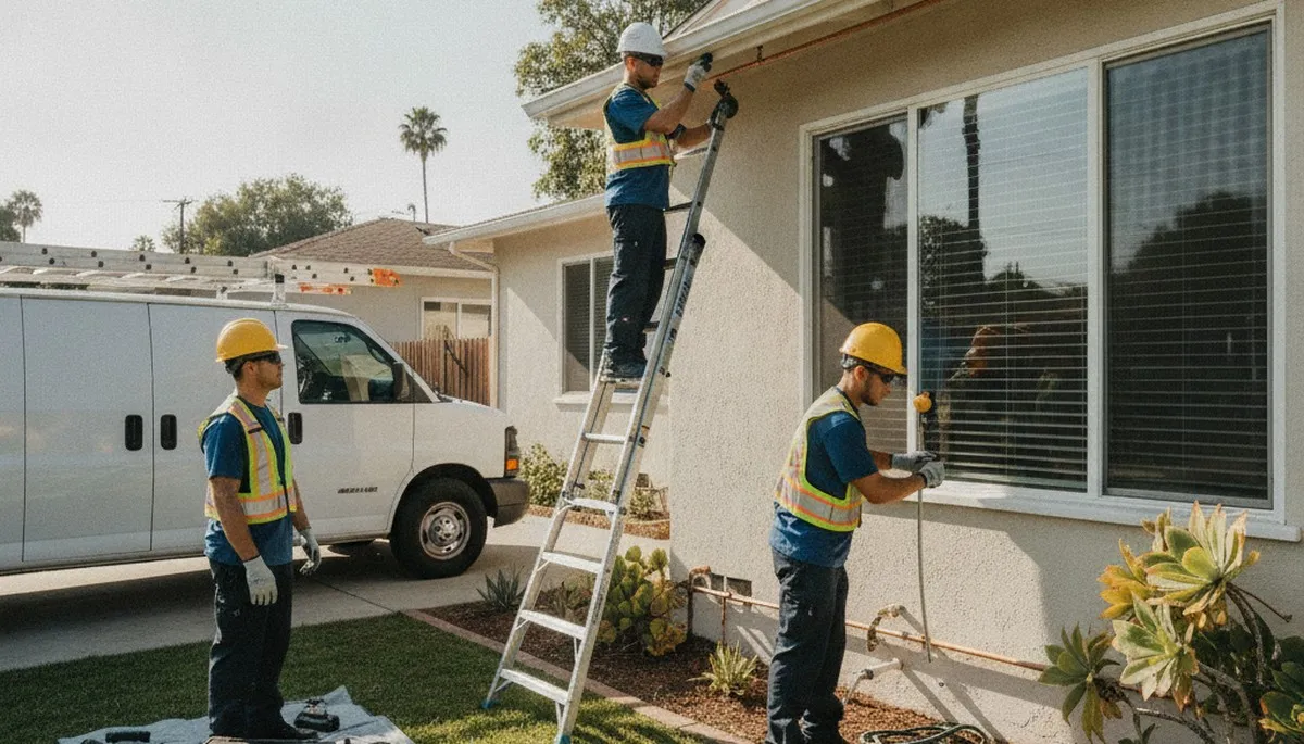 Plumber repairing a pipe in Long Beach, CA for reliable plumbing repair service