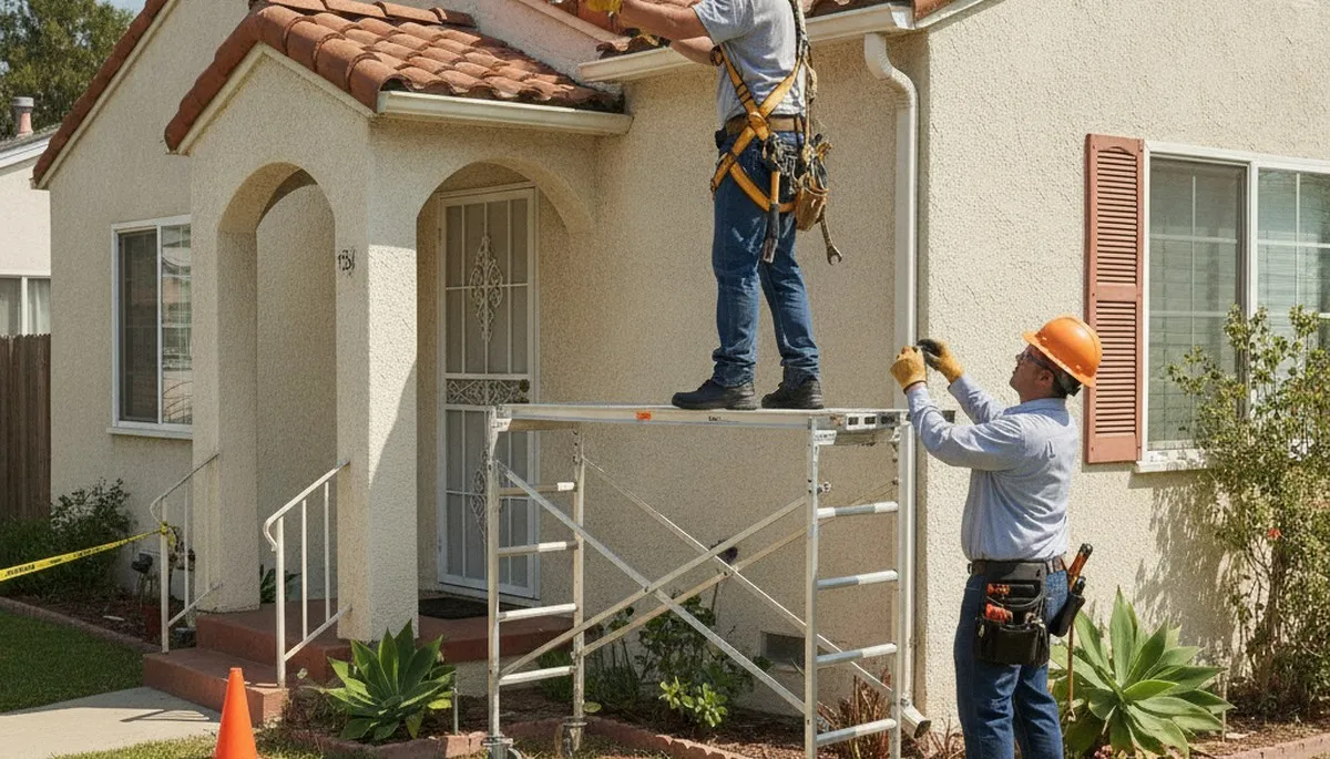 Long Beach, CA plumber repairing a residential pipe leak for fast plumbing service
