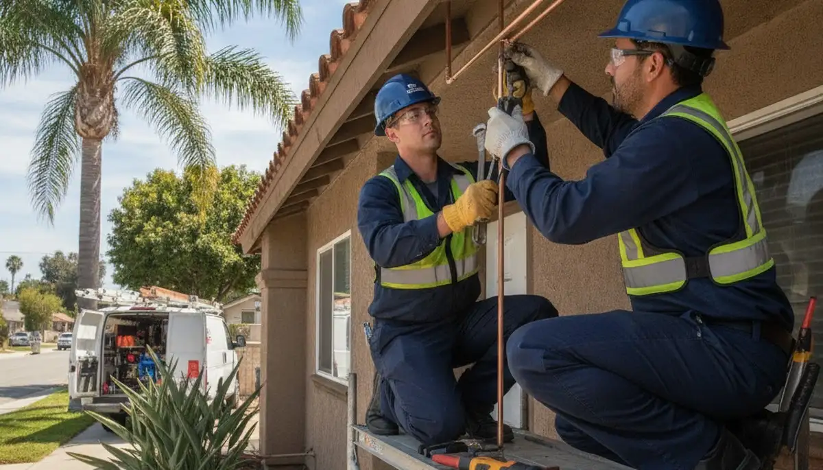 Long Beach, CA plumbing repair technician providing residential leak and pipe repair services
