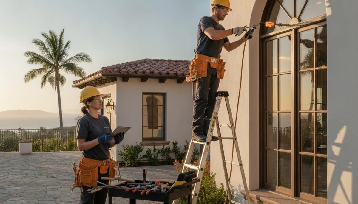 Professional plumber repairing a sink in Long Beach, CA for residential plumbing service