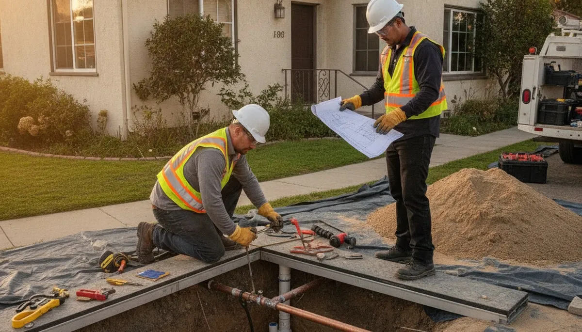 Plumber repairing a pipe in Long Beach, CA for professional plumbing repair service