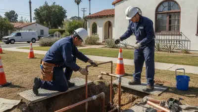 Long Beach, CA plumber repairing a sink for local plumbing service repair work